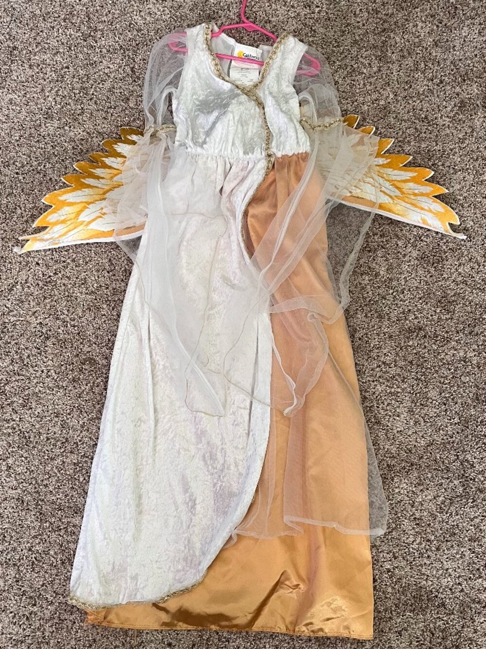 California Costumes Angel Dress Wings Girl Medium White Gold Costume 7-9Y Child